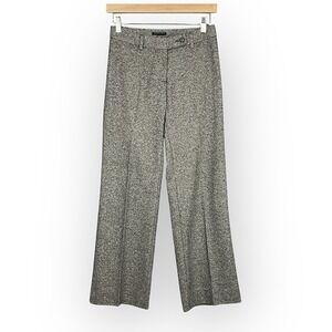 Sisley Minimalist Wool Blend Wide Leg Tweed Dress Pants Womens 2 Trousers Career